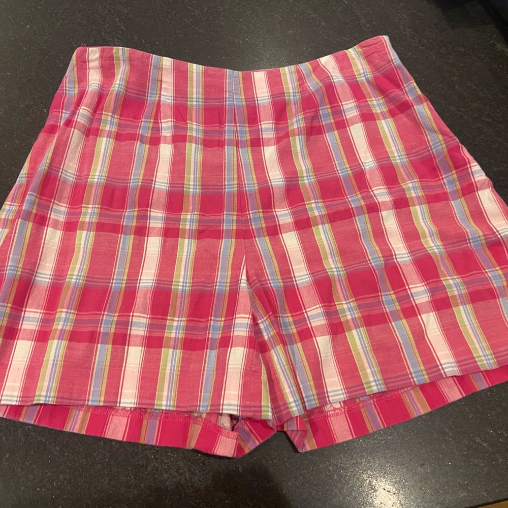 INC International Concepts Pink Plaid Women's Shorts